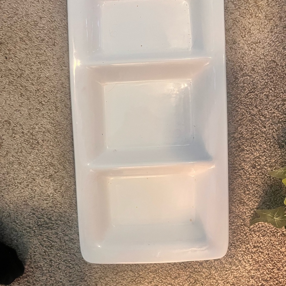 White Divided Serving Tray
